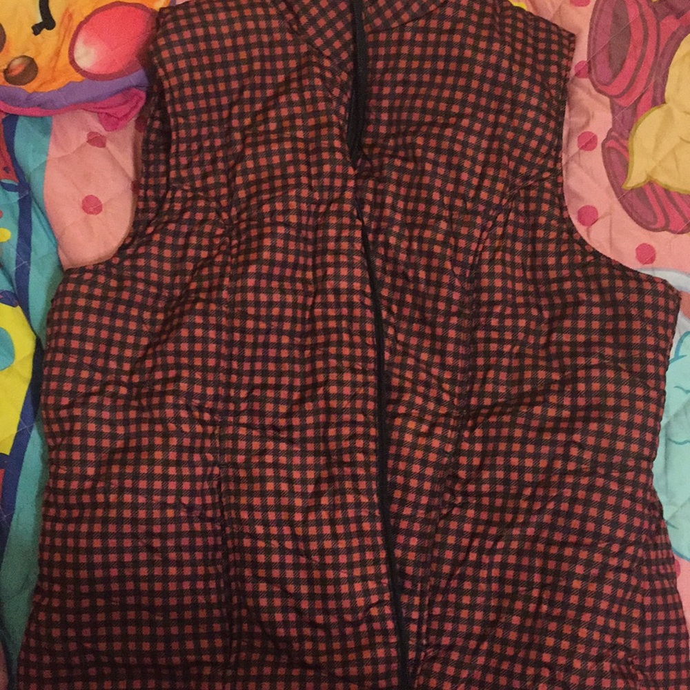 Checkered puffy vest